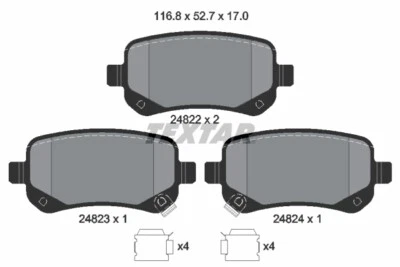 TEXTAR 2482201 Bremsbelagsatz, Scheibenbremse Für CHRYSLER, DODGE, FIAT, VW - Bild 1 von 4