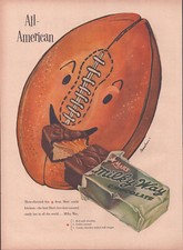 1953 Mars Milky Way Candy Bar Football Vintage Print Ad
