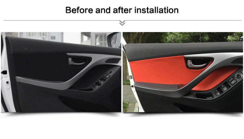 Reemplazo de cubierta de panel de puerta interior de auto de cuero negro para Hyundai Elantra Avante Foto 4 de 4