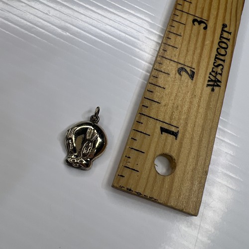Warner Bros 1994 925 Sterling Silver Gold Plate Retro Charm Pendant Tweety Bird - Picture 6 of 8
