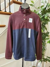 Sonoma Men's Blue  Maroon 100 Polyester Long Sleeve Supersoft Sweater Size XL
