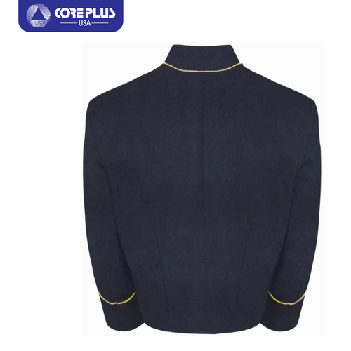 Veste coquille en laine bleu marine guerre civile - Homme design authentique avec bordure passepoil - Photo 14/52