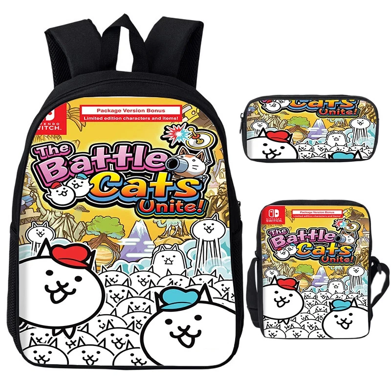 The Battle Cats Backpack Set, Schoolbag Lunch Bag Pencil Case