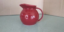 Longaberger Pottery Small Ball Pitcher Paprika red NEW creamer, sauce, gravy Box