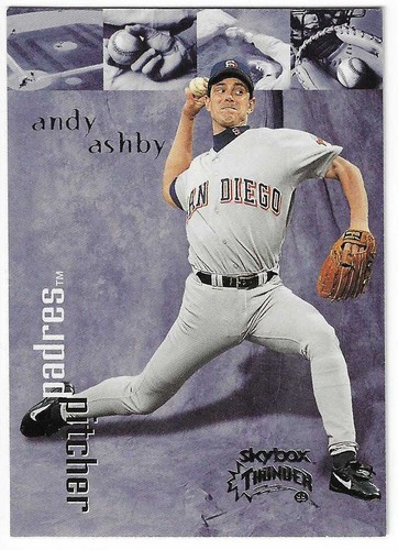 Tarjeta de béisbol Skybox Thunder 1999 San Diego Padres #5 Andy Ashby