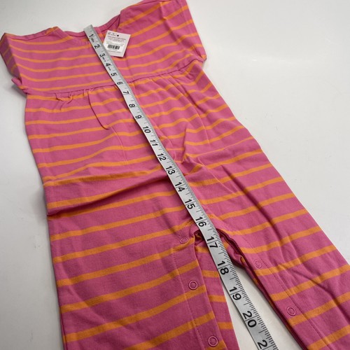 Primary Baby Explorer Romper In Stripe 12-18M Bubblegum Cantelope Pink - Picture 12 of 13