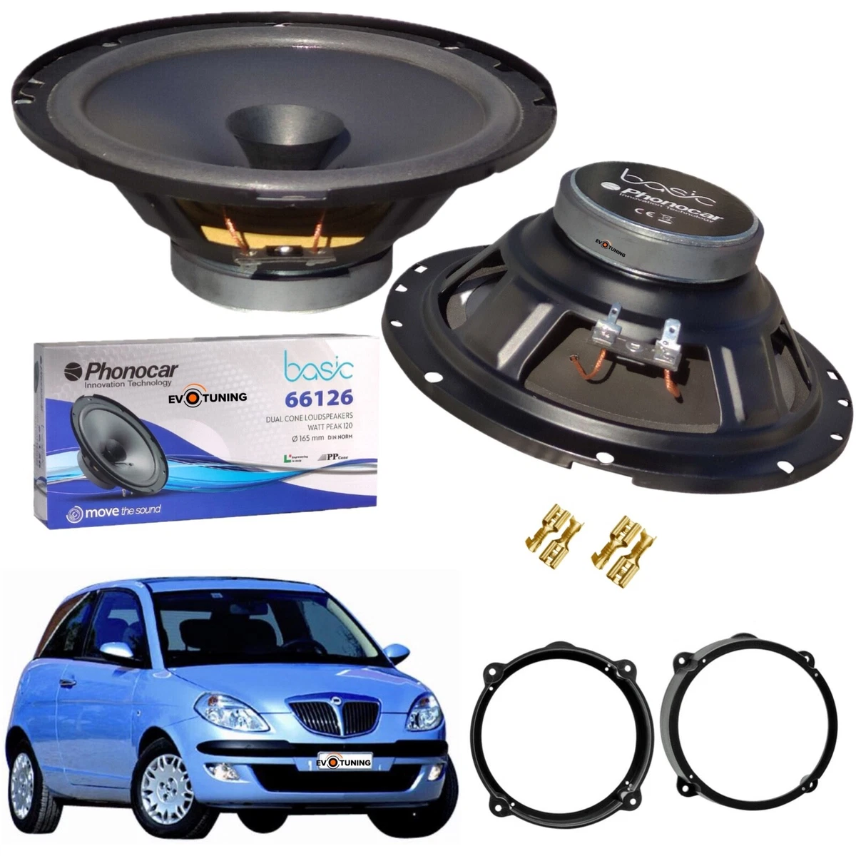 DSK 165 Kit Altoparlanti 2 Vie 16,5 Cm + Adattatori Per Lancia Ypsilon E Musa