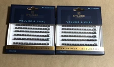 2 Pack Eylure London Volume Curl Value Pack 84 Clusters False Eyelashes 