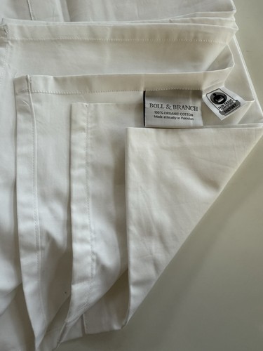 Boll & Branch Signature Hemmed ~FLAT SHEET ~California King White Organic Cotton - Picture 3 of 7