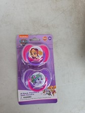 Nickelodeon Paw Patrol Pacifiers With Covers Pacifier Twin Pk   0 Months NiP