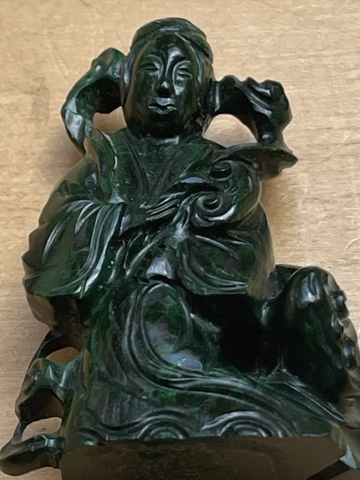 CHINO.ANTIGUO, CURVADO A MANO,DIOSA REPRESENTADA, BOTELLA DE TABACO DE PIEDRA DURA.EN BUEN ESTADO... Foto 3 de 4