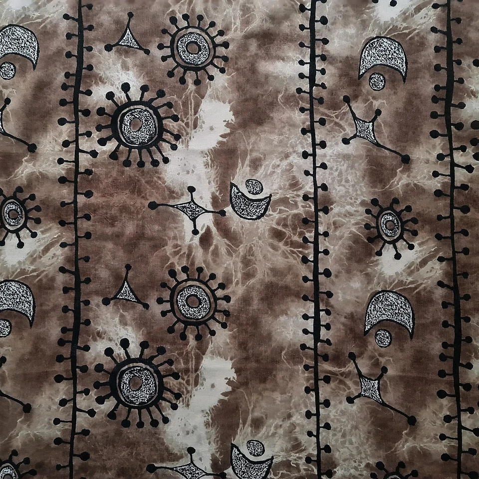 LENÇO VINTAGE AUTÊNTICO MEXX ARTE ASTROLOGIA ABSTRATA SOL LUA ALGODÃO 40" QUADRADO - Imagem 2 de 4