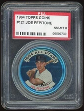 1964 Topps Coins #121 Joe Pepitone PSA 8 *0730