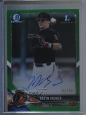 2018 Bowman Draft Chrome Pick Green Refractor 1/99 Cadyn Grenier Auto 7i2