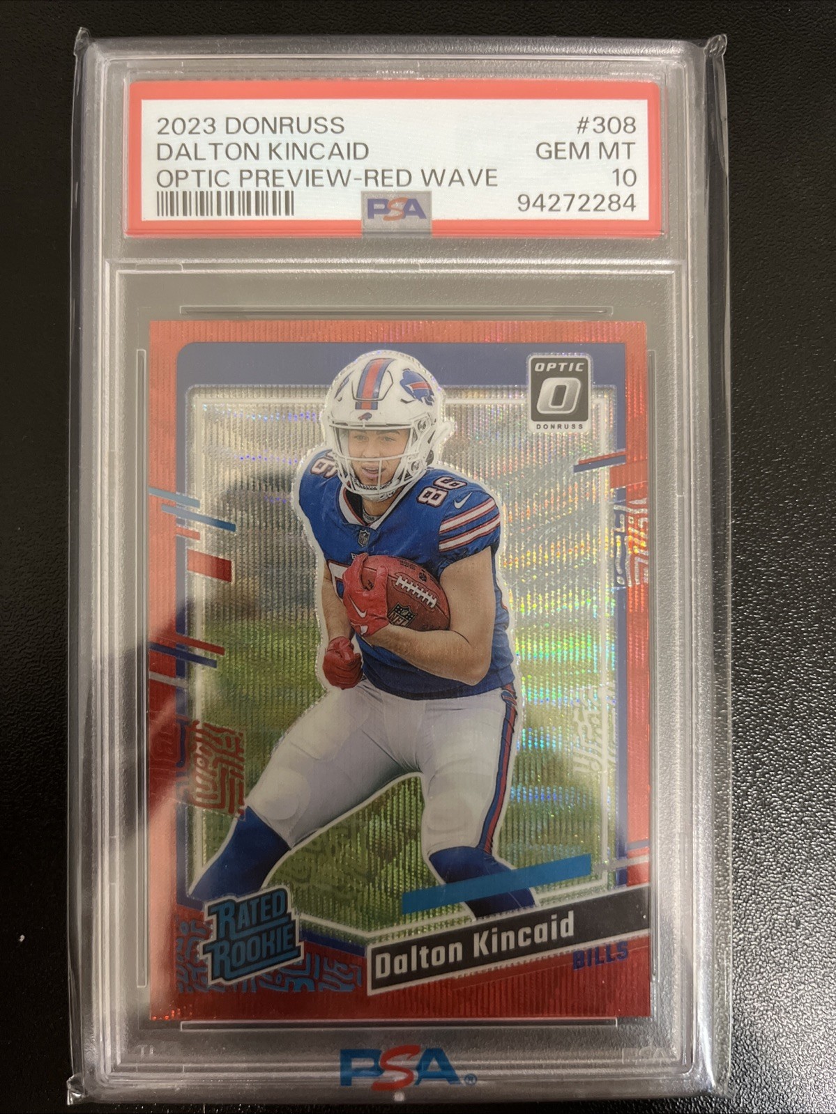 Dalton Kincaid 2023 Donruss Optic Preview Red Wave #308 Gem Mt 10