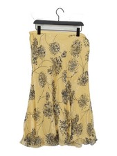 Jacques Vert Women's Midi Skirt UK 20 Yellow Viscose