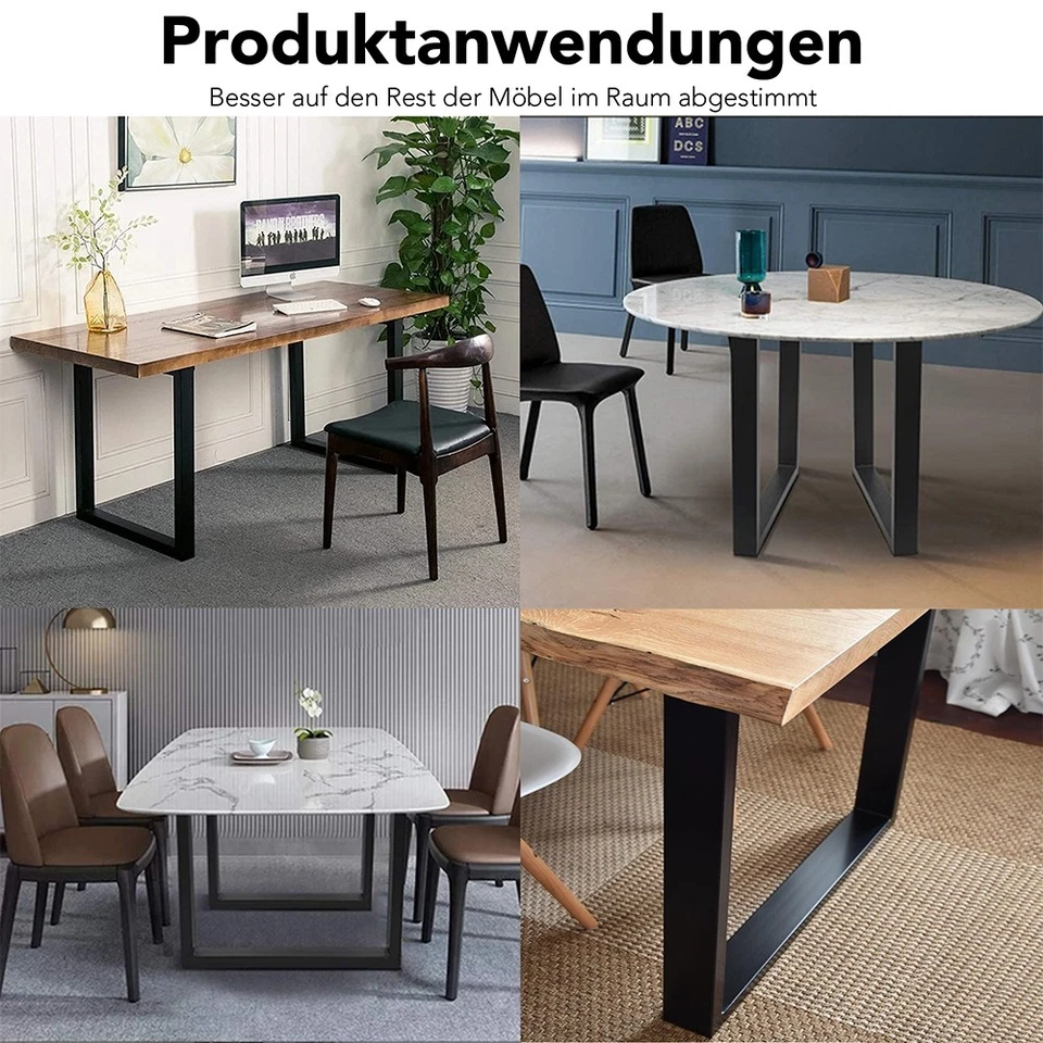 Tischgestell Tischbeine Möbelfuß Tischkufen 2er-Set Hairpin Leg Tischfüße Stahl - Bild 2 von 4