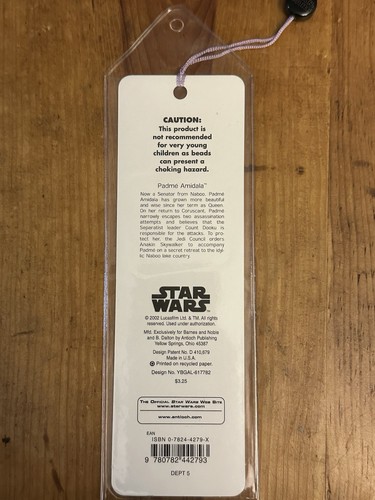 Star Wars Episode II Attack Of The clones Padme Amidala Bookmark - Picture 2 of 2