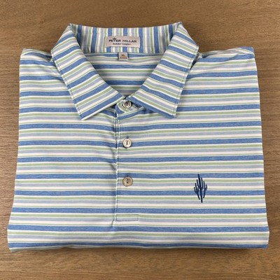 Peter Millar x The Estancia Club Summer Comfort Men s XL Stripe Polo Shirt
