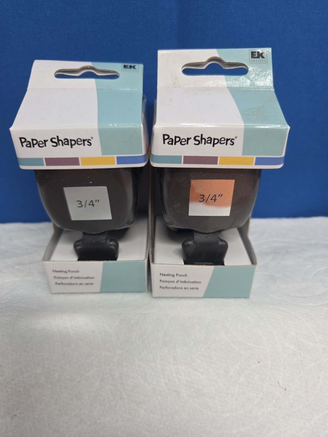 EK Success 2 Pair Paper Shapers Nesting Punch 3/4 Square PSPNP06 Crafting Paper