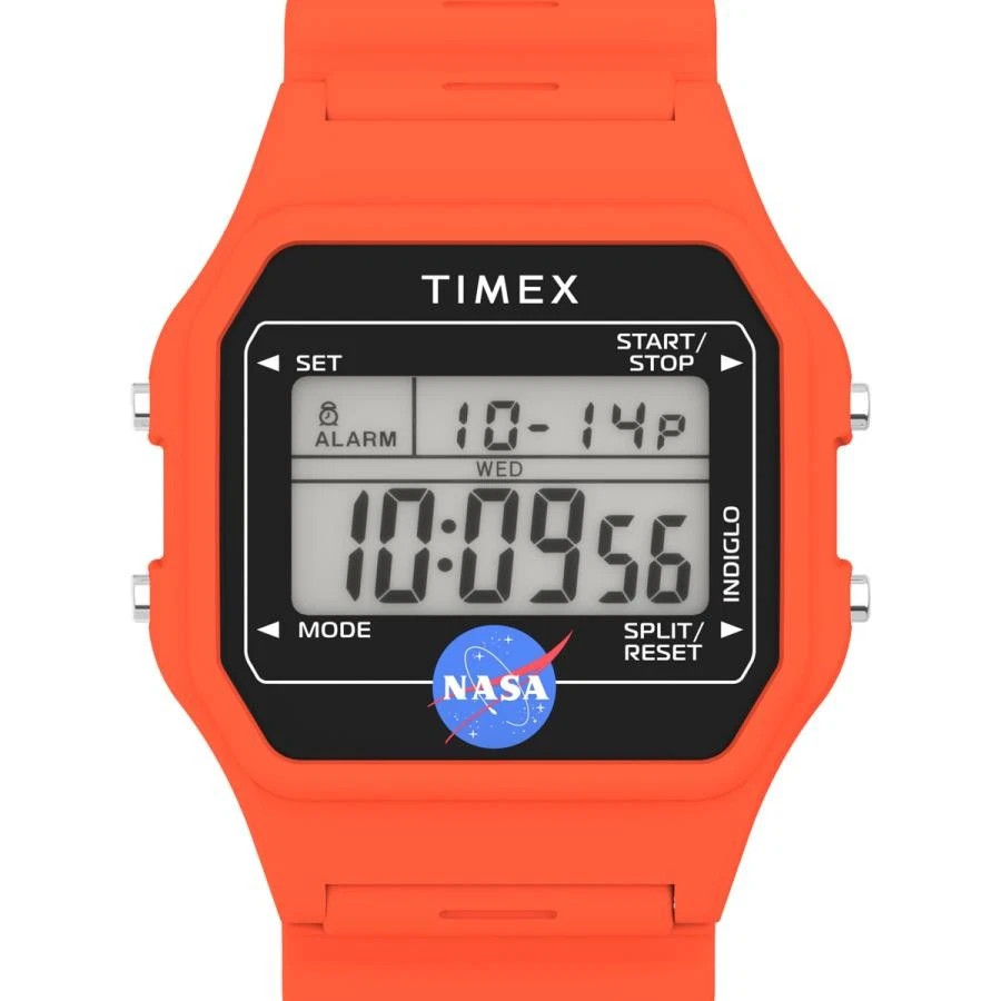 Timex NASA Artemis TW2Y13300 Digital 36mm Resin Strap Watch Orange