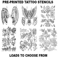 Old School Traditional Various Tattoo Flash Sheets A4 Pre Printed Stencils UK