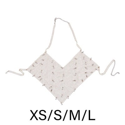 Soft Skin Friendly Body Chain with Sheer Look and Pearls Decors for Women