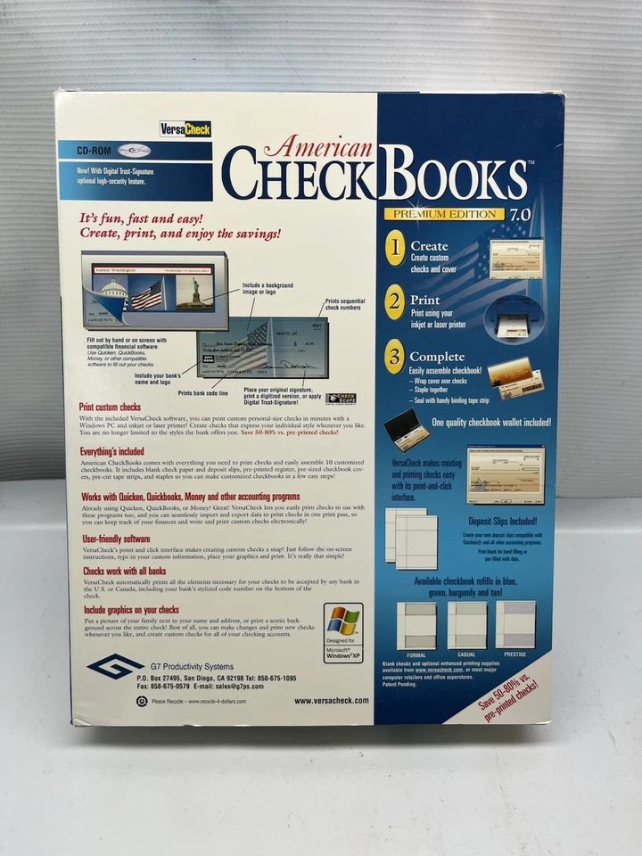 NEW VersaCheck American Checkbooks Premium 7.0 Business Personal Finance SEALED - Image 2 of 4