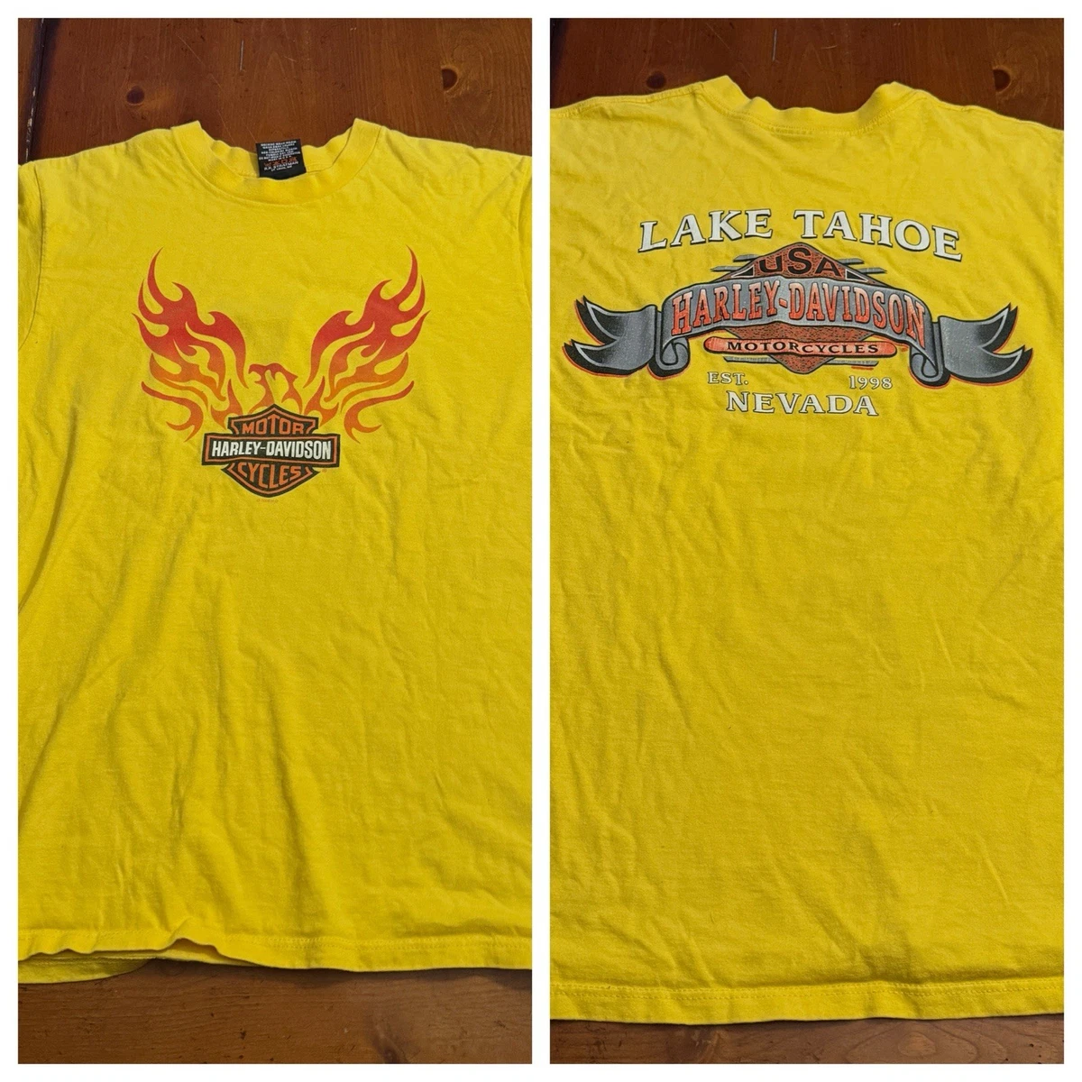 T-shirt Vintage Harley-Davidson Original Classics Jaune Doré - Taille 2XL - État Parfait