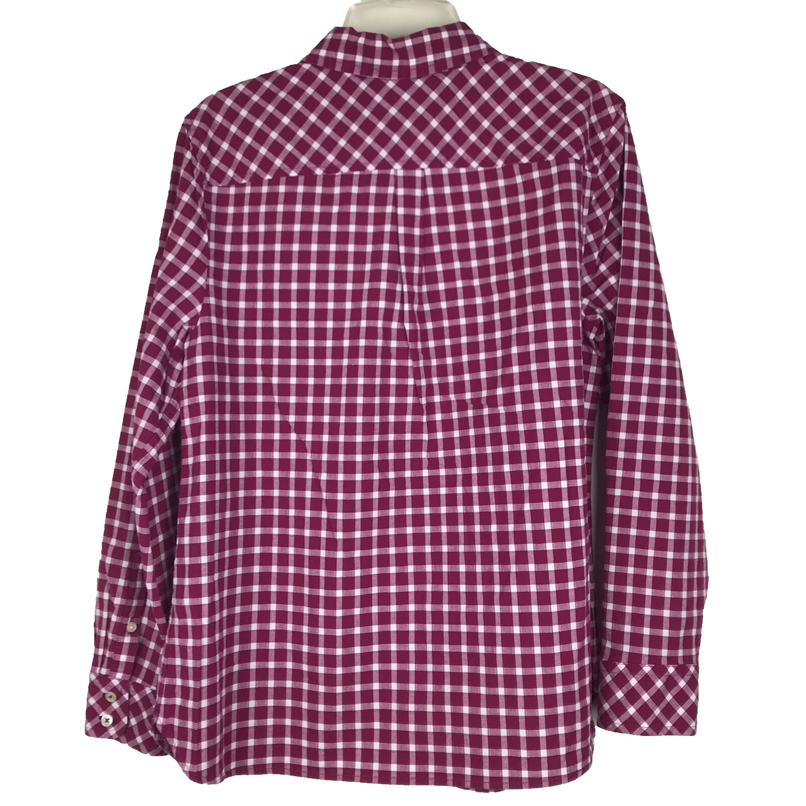 Talbots Petites Gingham Button Up Top Textured Re… - image 4