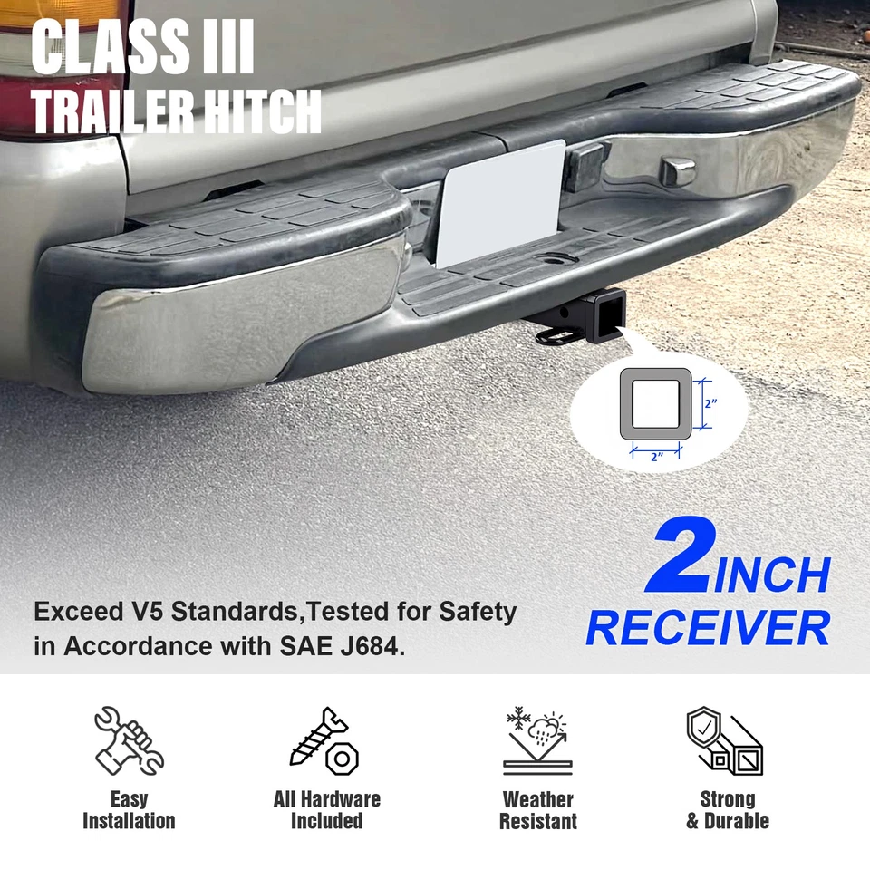 Receptor de enganche de remolque clase 3 para Chevy GMC C1500 1988-1999 Foto 3 de 4