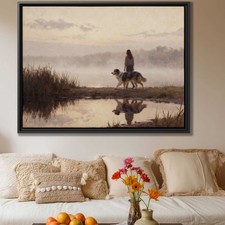 Collie Dog Landscape Oil Painting Canvas Wall Art Gift Decor Nature Print