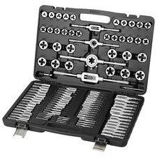 Tap and Die Set, 110-Piece Include Metric Size M2 to M18, Bearing Steel Taps and