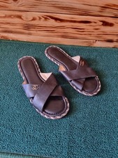 Chanel Braided Mule Sandals Black In Size 39C