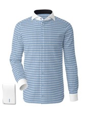 Mens checked Shirts business collar long sleeve 100 cotton customized