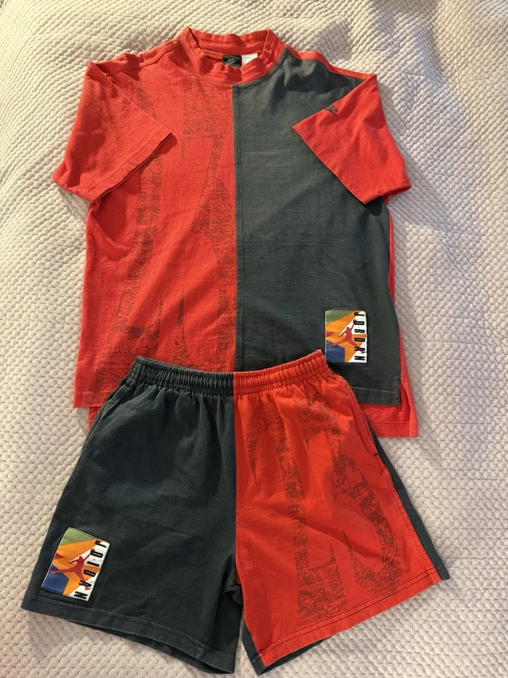 Pantalones Cortos y Camiseta De Baloncesto Nike Air Hare Jordan 7 Rojo Negro De Colección Años 90 Para Hombre L Foto 3 de 4