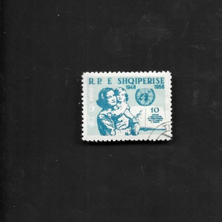 ALBANIA 1959 DECLARATION OF HUMAN RIGHTS ANNIV 5 LEK VGU SG636.