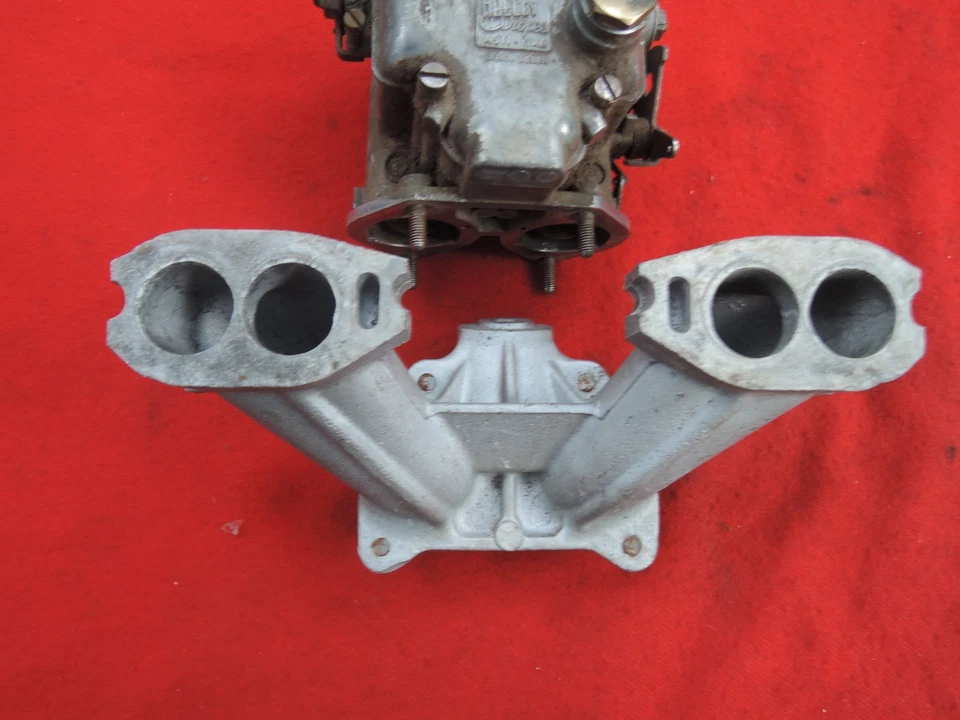 FIAT 1100 Used Side Draft Carburetor INTAKE MANIFOLD w/ Holley Europea Weber - Imagem 2 de 4