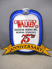 Walker Radiator Works 75th Anniversary Advertising Alum Tin Metal Sign Embossed Walker Radiator Works 75th Anniversary Advertising Alum Tin Metal Sign Embossed