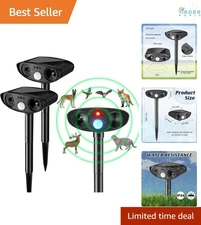 Ultrasonic Animal Repellent Outdoor Solar Power Yard Garden Pest Deterrent