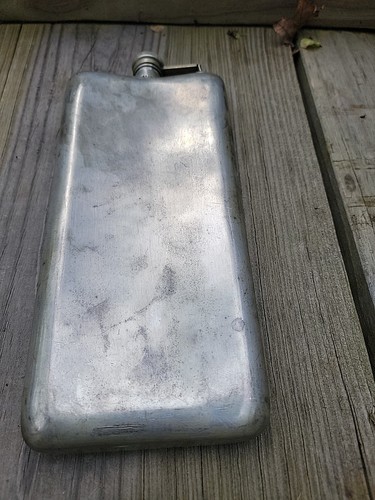 Large 11.5" E&JB Silver-Tone Whisky Travel Flask - Picture 5 of 11