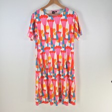 Uniqlo marimekko t shirt dress womens size S multicolour geometric cotton 122302