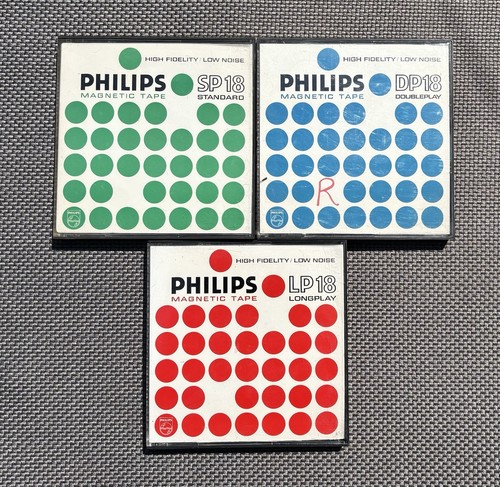 Job Lot of 3 Phillips 7 inch 18cm Magnetic Tape Reel to Reel