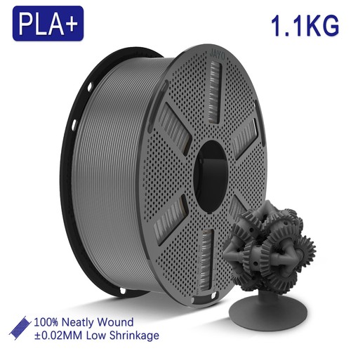 JAYO PLA+ Gray 3D Printer Filament 1.75mm 1.1KG Spool Non-brittle Good Adhesion