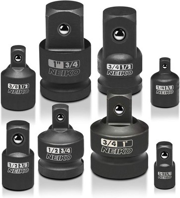 NEIKO 30223A 8 PC Impact Socket Adapter Set, Standard SAE Size, Cr-V Steel, Impa