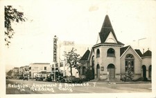 STREET SCENE, REDDING, CALIFORNIA, RPPC, VINTAGE POSTCARD (EO273)