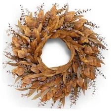 26'' Eucalyptus Wreath for Front Door - Autumn Large Artificial Eucalyptus 