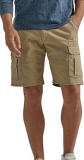 Wrangler Men's Cargo Relaxed Fit Stretch Tan 10  Shorts 32 NWT