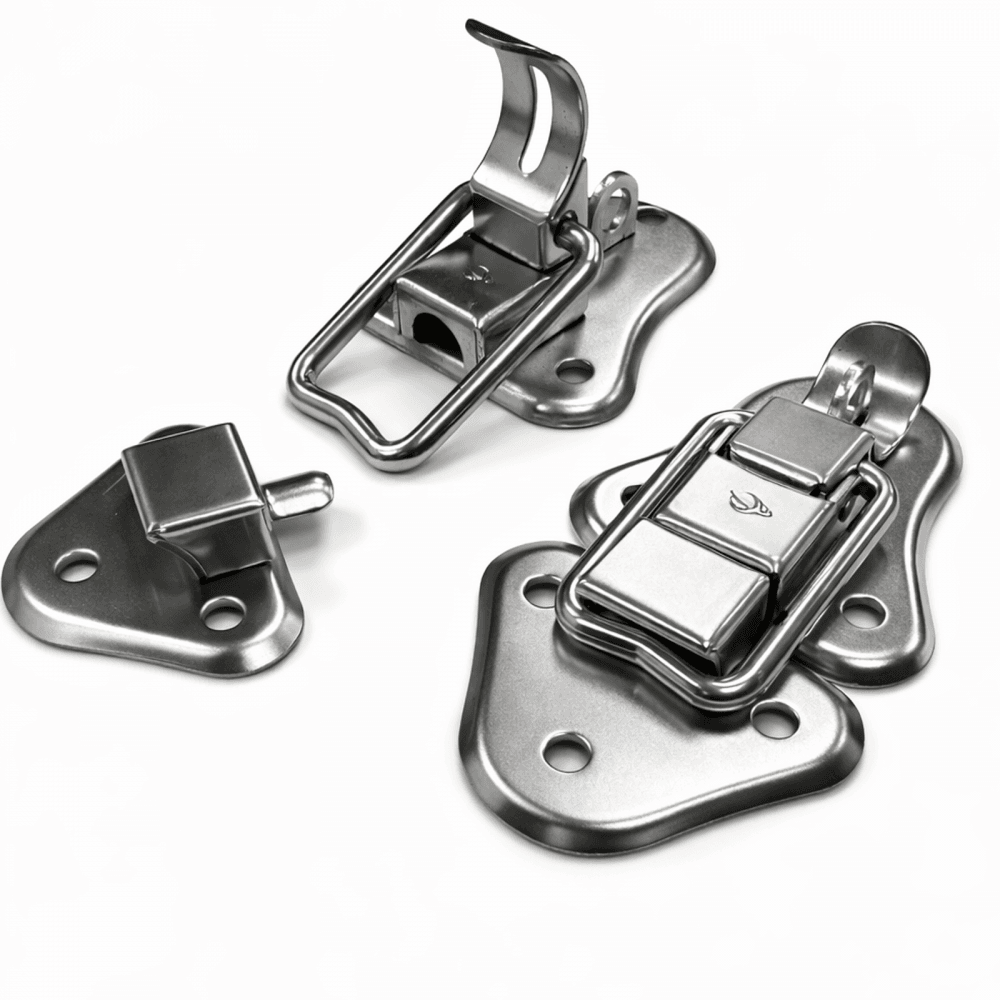 Draw Bolt Catches Nickle Heavy Duty Metal Flight Case Latch Catch PAIR Lock Loop