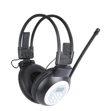 Headphone Radio,Portable FM Radio Headphones with LCD free size, Black